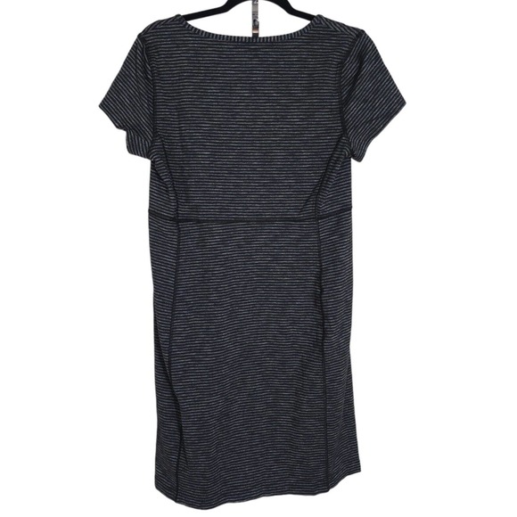 Duluth Trading Co Womens Dress Black Gray Striped Stretch Active Travel Size M - Picture 2 of 8